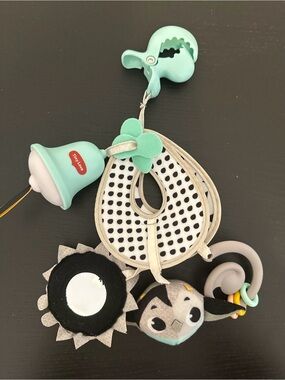 Teal Baby Clip-On Sensory Toy with Black & White Patterns